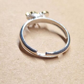 Adjustable Children's Sterling Silver And Gold Unicorn Ring, 2 of 3