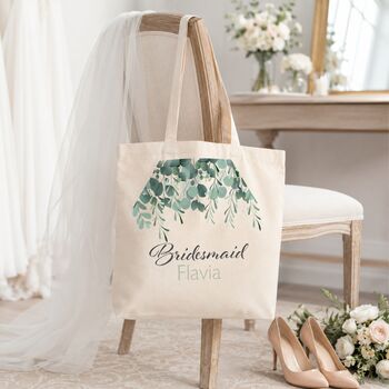 Personalised Botanical Bridesmaid Tote Bag Gift, 3 of 6