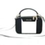 'Belle' Black And White Leather Saffiano Grab Bag, thumbnail 1 of 4