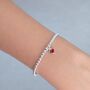 January Heart Birthstone Bracelet Sterling Silver Garnet, thumbnail 1 of 6