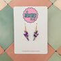 Blue, Pink And Yellow Lightning Bolt Earrings Small And Large, thumbnail 1 of 7