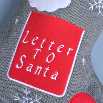 Personalised Grey 'Letter to Santa' Christmas Stocking, 3 of 4