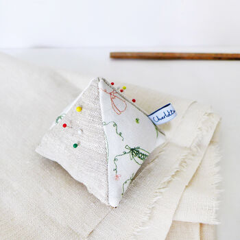 Pea Pods Linen Pin Cushion, 3 of 4
