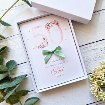 Personalised 50th Birthday Card In Pink, 10 of 11