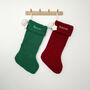 Personalised Fluffy Christmas Stocking Embroidered, thumbnail 2 of 5