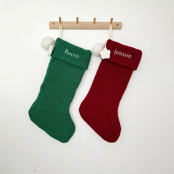 Personalised Fluffy Christmas Stocking Embroidered, 2 of 5