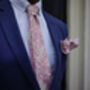 Mens Soft Pink Floral Print Slim Tie, thumbnail 4 of 12