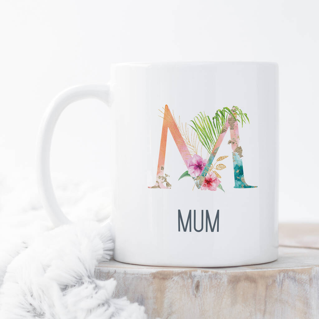 Floral Monogram Mum Personalised Mug By Chips Sprinkles Notonthehighstreet Com
