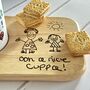 Personalised Tea And Biscuit Board With Child's Drawing, thumbnail 3 of 5