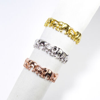 Elephant Rings , Rose Or Gold Vermeil 925 Silver, 5 of 10