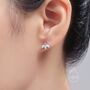 White Opal Marquise Cluster Cz Stud Earrings, thumbnail 7 of 11