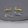 Octopus Tentacle Stud Earrings In Sterling Silver, thumbnail 1 of 12