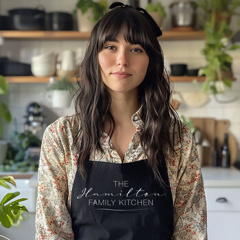 Personalised Family Name Kitchen Apron, Cooking Gift, 2 of 12