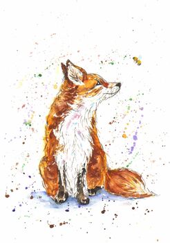 Amber For Fox Watercolour Print, 2 of 2