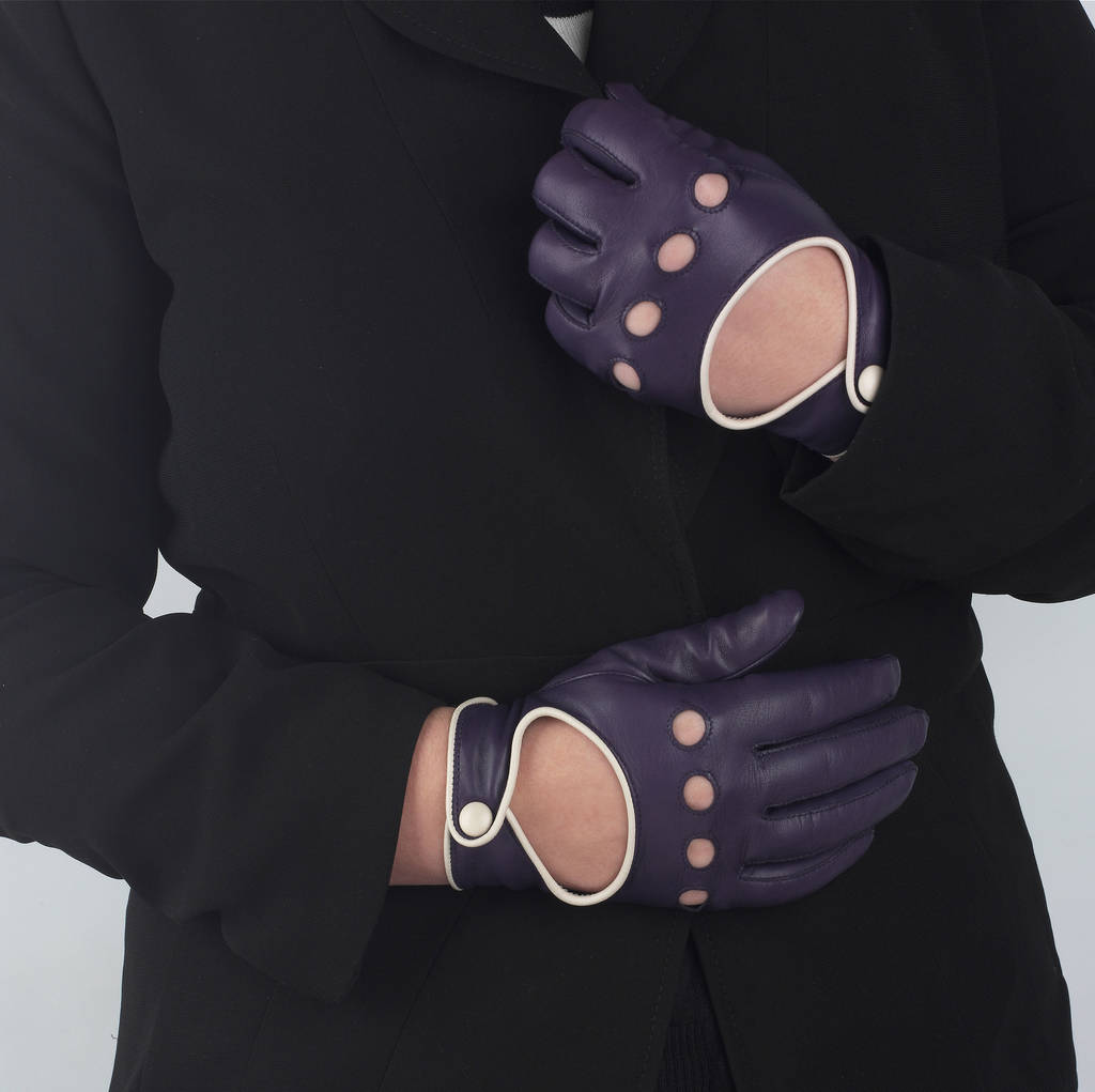 jules. women's contrast leather driving gloves by gloves