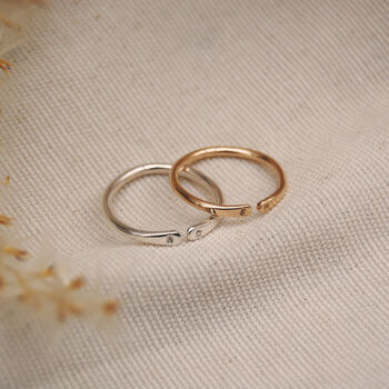 Gold Adjustable Personalised Initial Stacking Ring Also Available In Silver, 4 of 10