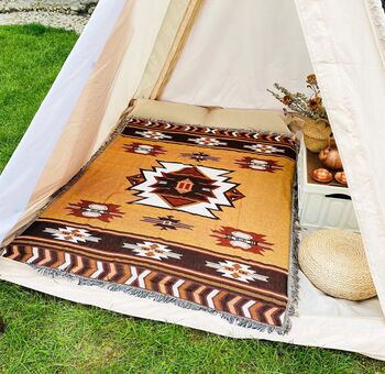 Aztec Style Brown Blanket And Furniture Throw, 4 of 8