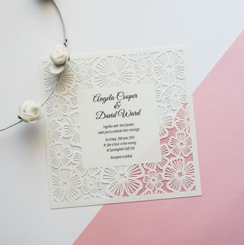 Floral Lace Wedding Invitation, 3 of 4