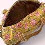 Large Weekend Duffle Bag | Yellow Block Print Floral, thumbnail 4 of 7
