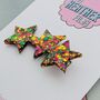 Jazzy Glitter Star Hair Clip / Festival Fashion Barrette / Fun Colourful Statement Hair Slide / Vibrant Birthday Gift For Her, thumbnail 4 of 4