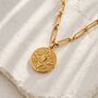 Waterproof Aztec Coin Charm Necklace, thumbnail 2 of 5