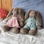 Plush Bunny In Cotton Outfit Soft Toy Children's Easter Gift, thumbnail 4 of 9