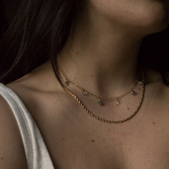 Electra Choker 14k Gold Filled And Herkimer Diamonds, 4 of 9