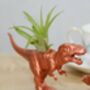 Hand Painted T Rex Dinosaur Planter With A Plant, thumbnail 5 of 7