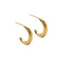 Hand Forged Open Gold Plated Hoop Earrings, thumbnail 3 of 3
