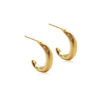 Hand Forged Open Gold Plated Hoop Earrings, 3 of 3