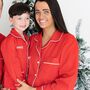 Women's Personalised Christmas Red Cotton Pyjamas, thumbnail 5 of 6