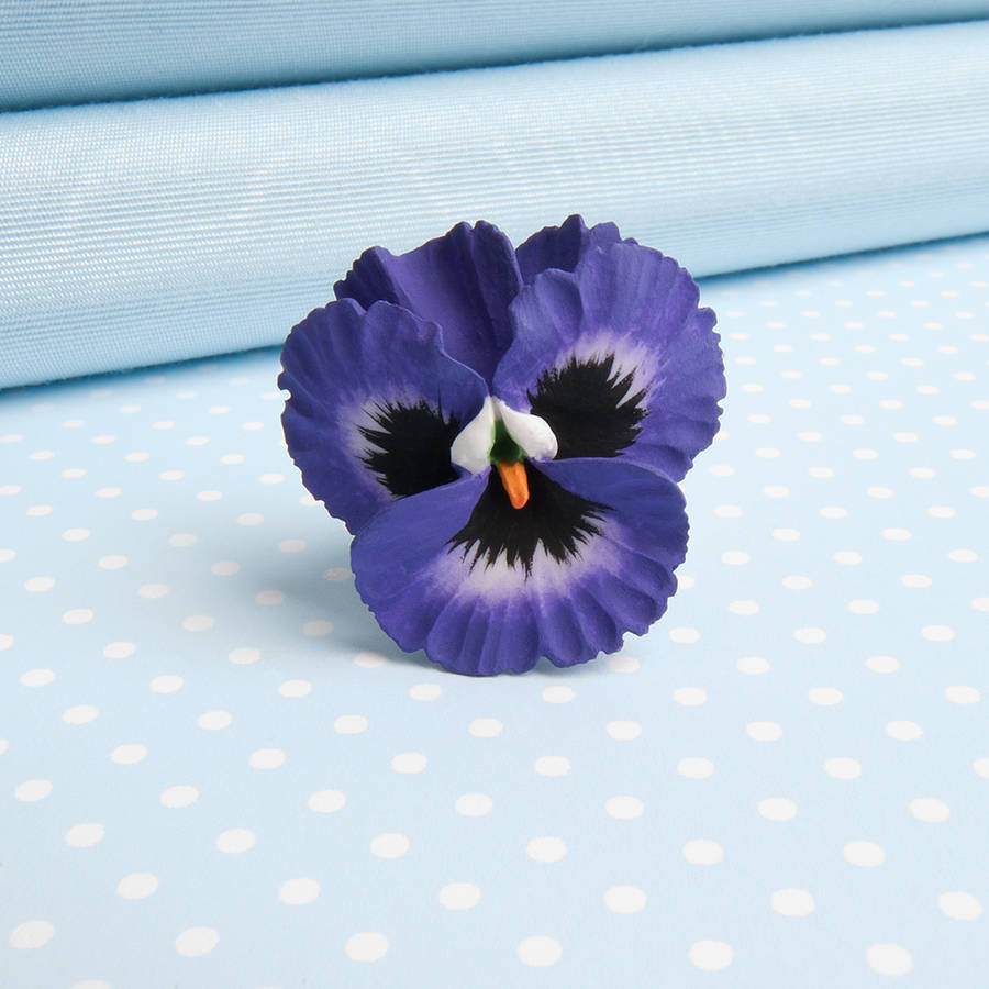 Hand Painted Pansy Brooch In A Choice Of Colours, 1 of 6