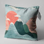 Green And Orange Mountains And Clouds Cushion Cover, thumbnail 3 of 7