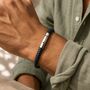 Men's Leather Plait Bracelet With Easy Clasp, thumbnail 3 of 8