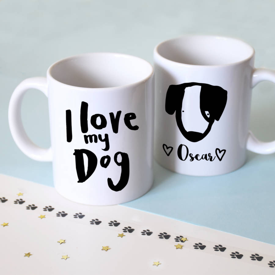 Personalised 'I Love My Dog' Breed Mug By Cows & Kisses