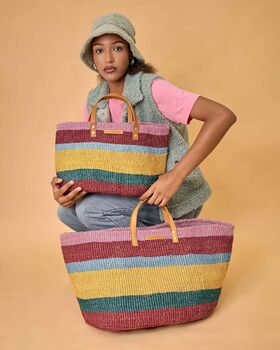Bold Striped Sisal Shopper, 2 of 4