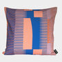 Square Combed Stripe Cushion Coral / Cobalt, thumbnail 1 of 2