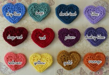 Personalised Crochet Heart Corner Bookmark, 4 of 9
