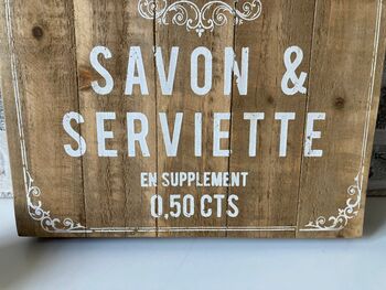 French Bathroom Sign Wooden Wc Plaque French Home Décor, 5 of 7