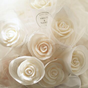 Personalised Wedding Rose Candle Party Favours, 5 of 9