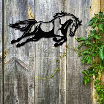 Rusted Metal Horse Jumping Horse Wall Art Decor, 6 of 11