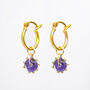 Jenner Glass Gold Plated Silver Hoop Earrings, thumbnail 5 of 6