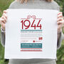 Personalised 80th Birthday Gift 1944 Handkerchief Pair, thumbnail 2 of 8