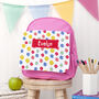 Personalised Girl's Patterned Pink Rucksack, thumbnail 11 of 12
