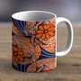 Orange And Blue African Print Fabric Mug 22, thumbnail 2 of 2
