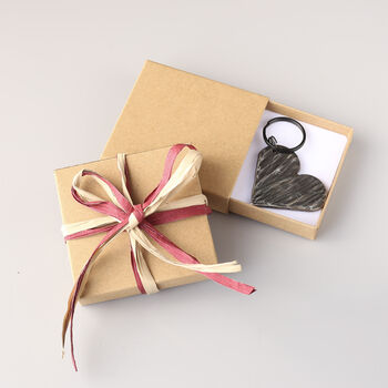 Textured Love Heart Iron Keyring. Available In Two Designs, 8 of 8
