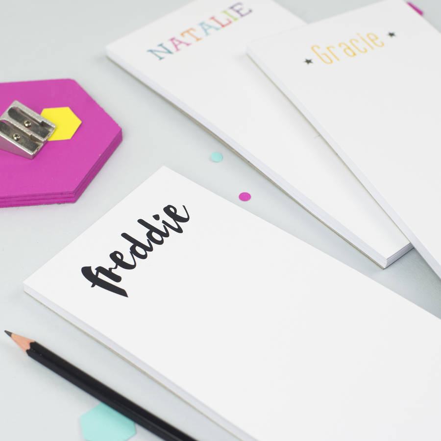 Personalised Name To Do List Notepad By XOXO