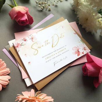 Pink Blossom Wedding Invitations Sample, 6 of 7