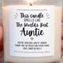 Auntie Gift, World's Best Auntie Scented Candle, thumbnail 4 of 6