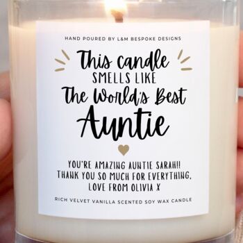 Auntie Gift, World's Best Auntie Scented Candle, 4 of 6